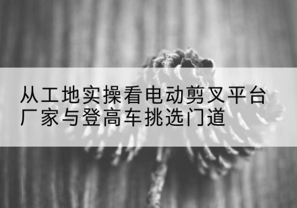 来凤电动剪叉升降平台厂家-从工地实操看电动剪叉平台厂家与登高车挑选门道