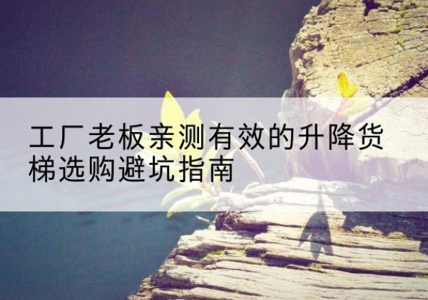 来凤升降货梯怎么选-工厂老板亲测有效的升降货梯选购避坑指南